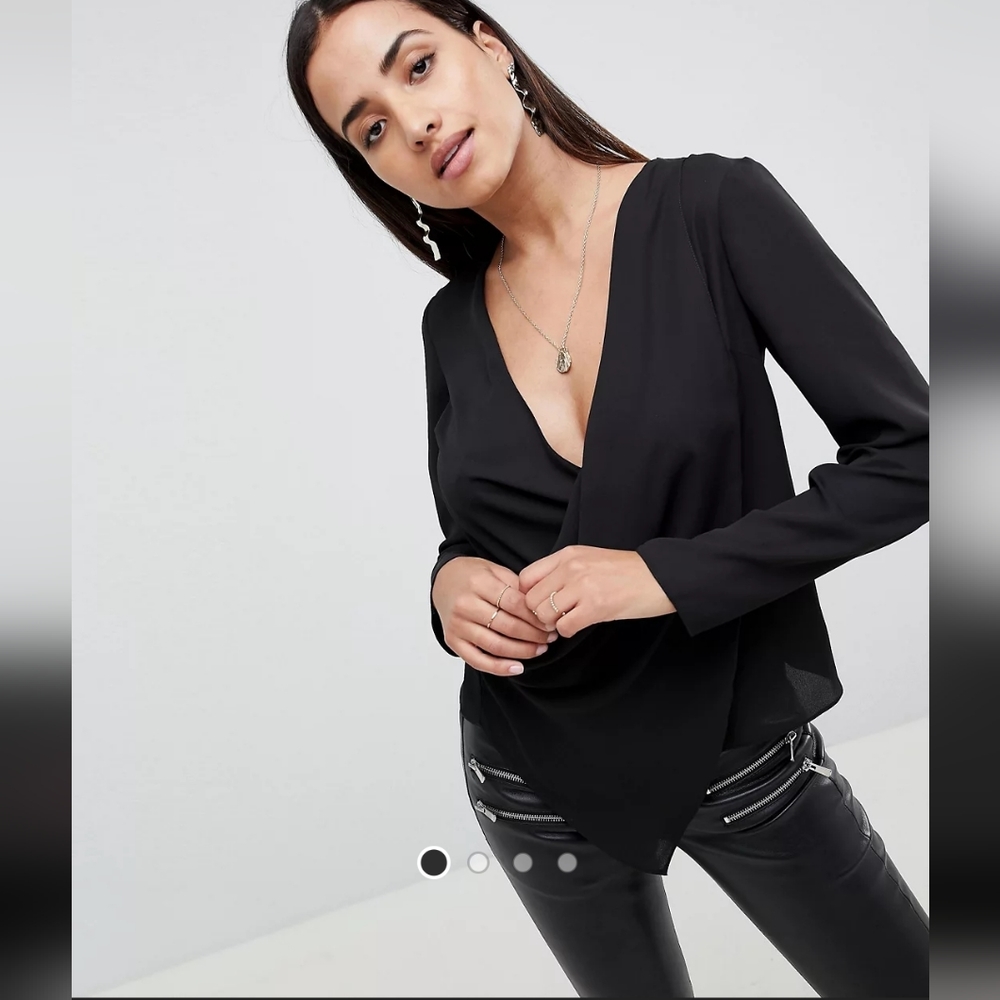 ASOS Faux Wrap Plunge Top